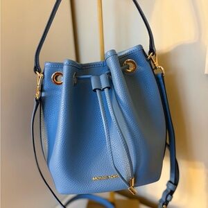 Michael Kors Sky Blue Drawstring Bucket Bag